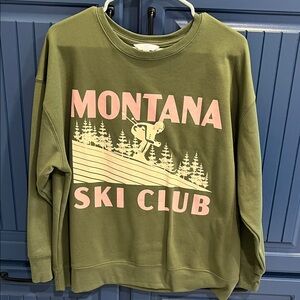 Time & Tru Women’s Large Montana Ski Club Sweatshirt